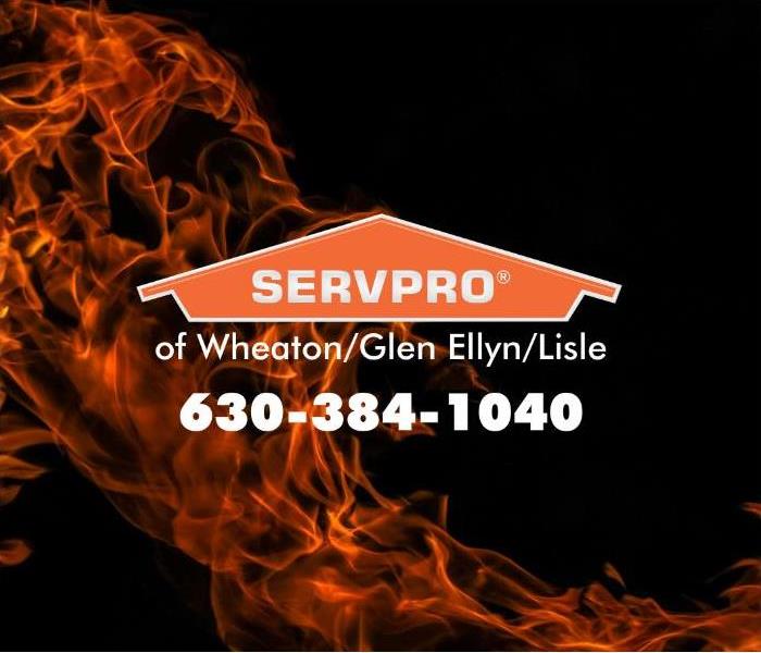 SERVPRO logo with orange fire on a black background.